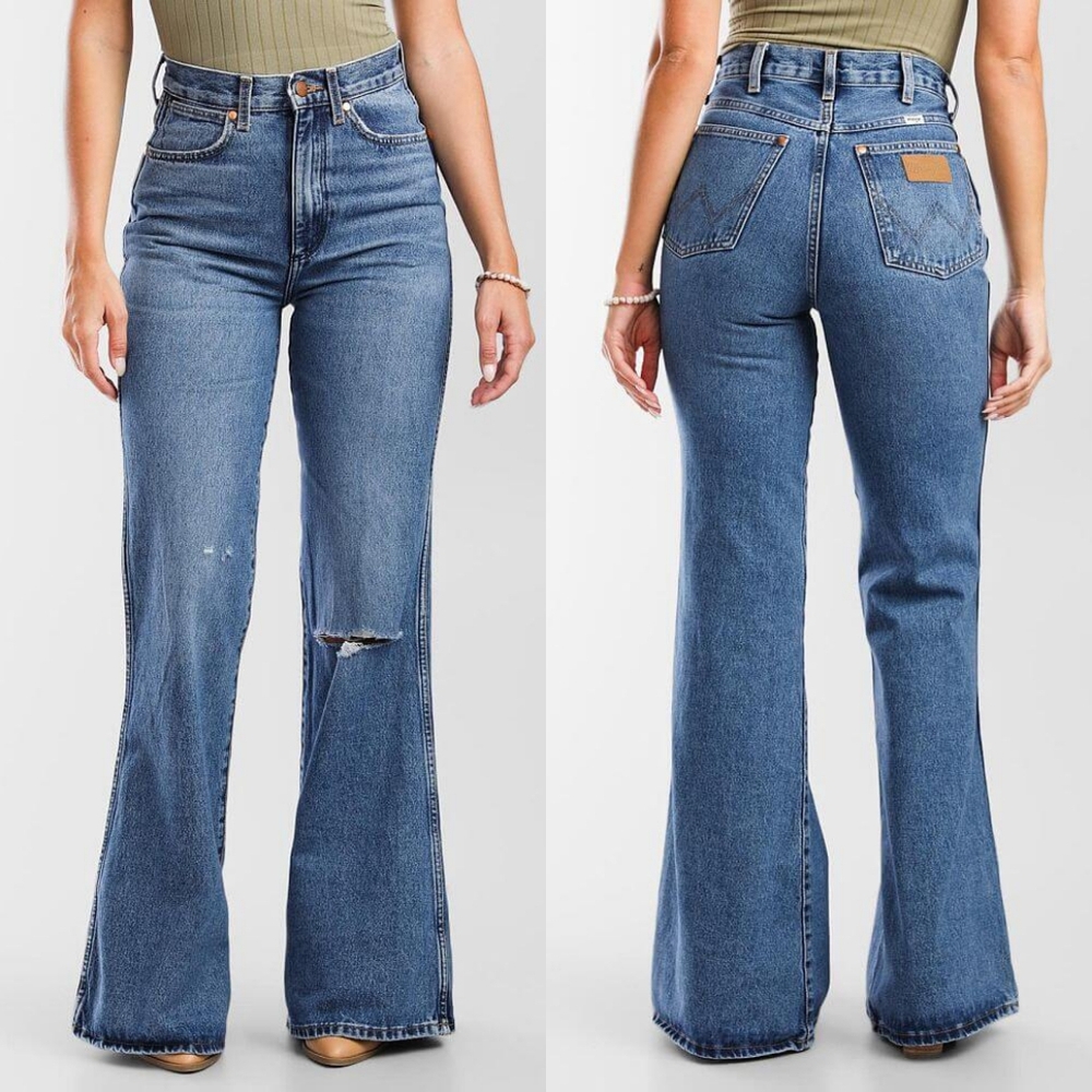 Wrangler Wanderer High Rise Flare Jeans Women's 31X34 Boho Western Rodeo Hippie